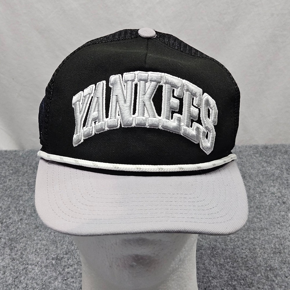 New York Yankees Hat Mens Black Gray Rope Cap New Era Mesh Sportswear Snapback